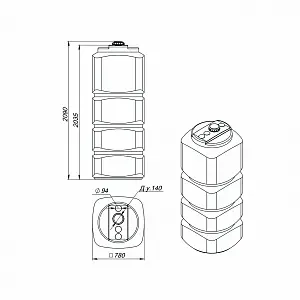 Пластиковая емкость ЭкоПром L 1000 oil (Белый) 2